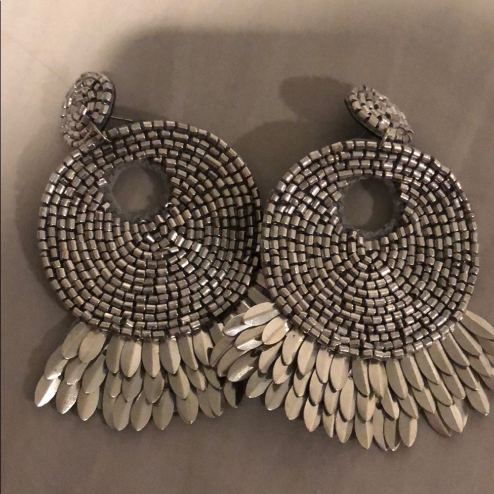 Silver statement earrings